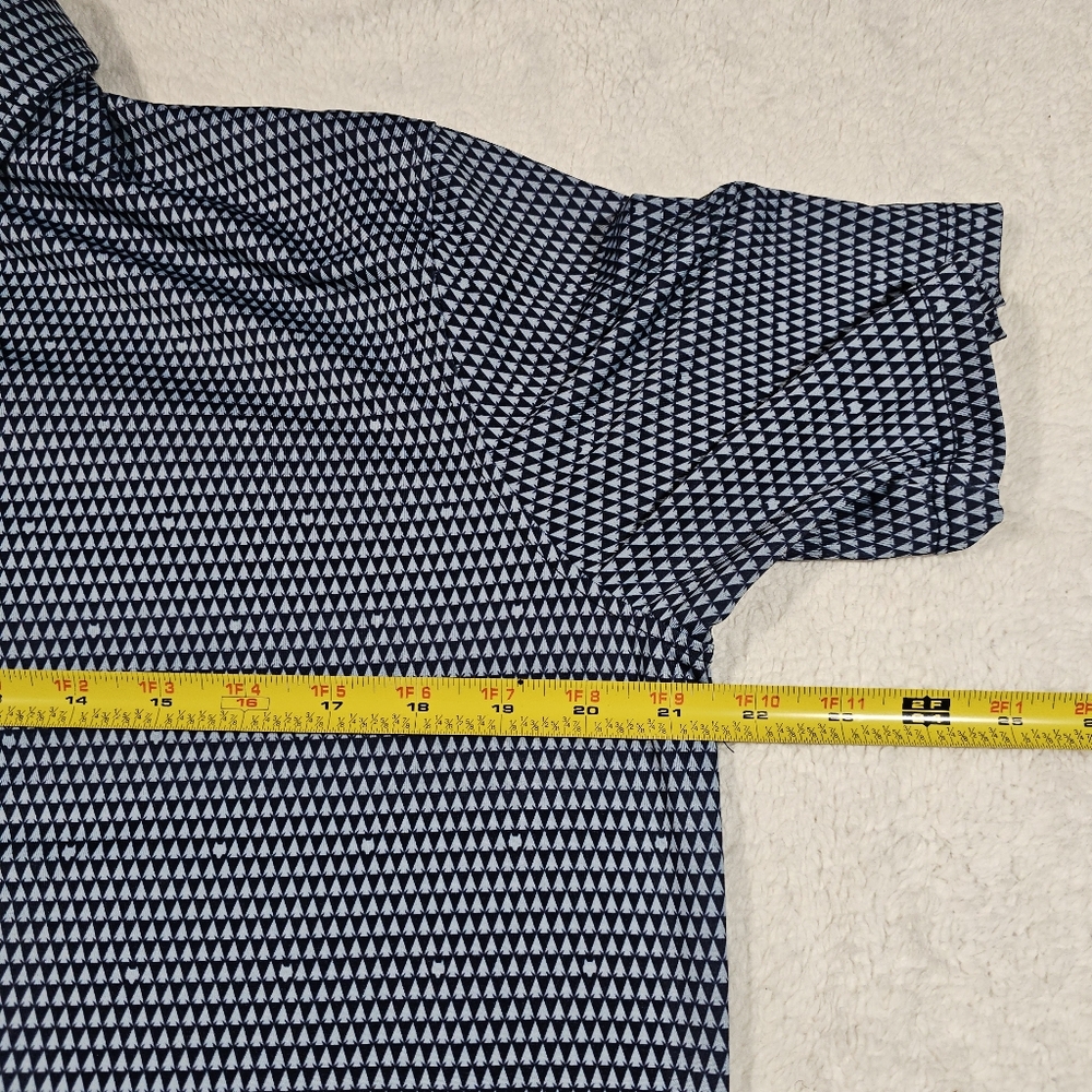 Greyson Maltese Blue Arrowhead Print Short Sleeve Polo Embroidered Mens M - Picture 10 of 11
